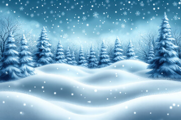 Obraz premium Blurry Forest and Snowy Foreground