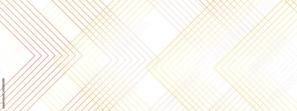 Poster Abstract modern minimalistic golden and red geometric line with layered geometric triangle shapes. Futuristic digital landscape with lines. Concept for dynamic websites, striking posters, and business