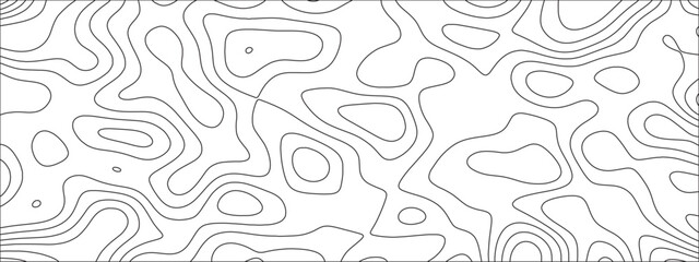 Black and white abstract papercut and multi-layer cutout geometric pattern. Vector Topographic canyon geometric map relief texture. Topographic contour lines map seamless pattern