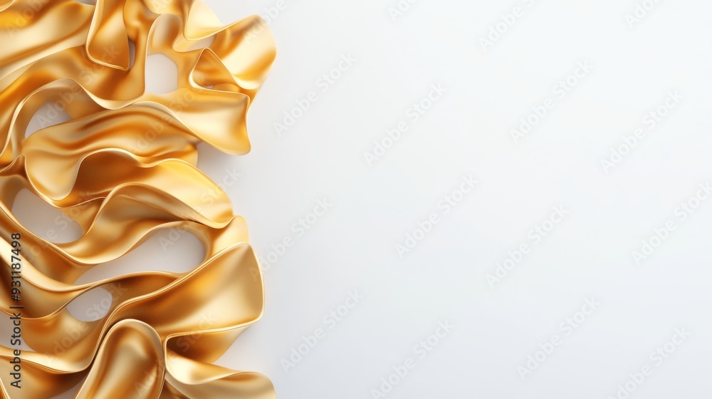 Aufkleber dynamic abstract golden waves in minimalist circular pattern for branding and advertising