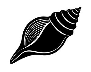 Conch icon design silhouette vector art illustration