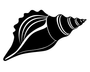 Conch icon design silhouette vector art illustration