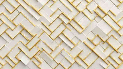 Luxurious Vintage-Inspired Gold and White Geometric Patterns Seamless Background for Branding and Marketing