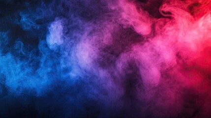 Abstract colorful smoke swirls against a dark background.