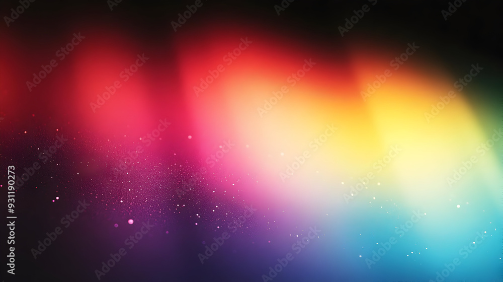 Poster Abstract colorful gradient with sparkles on a dark background.