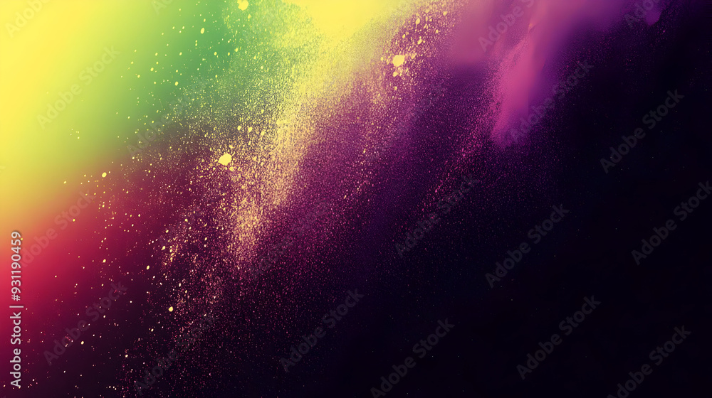 Poster abstract colorful gradient with splashes and textures.