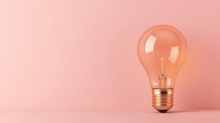 A creative composition featuring a brown lightbulb on a simple, clean background, with plenty of copy space for customization. The image conveys a sense of innovation and originality, making it ideal