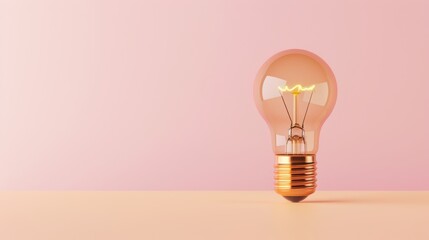 A minimalist composition featuring a brown lightbulb on a plain background, with ample copy space for text or graphics. The image conveys a sense of creativity and innovation, making it ideal for