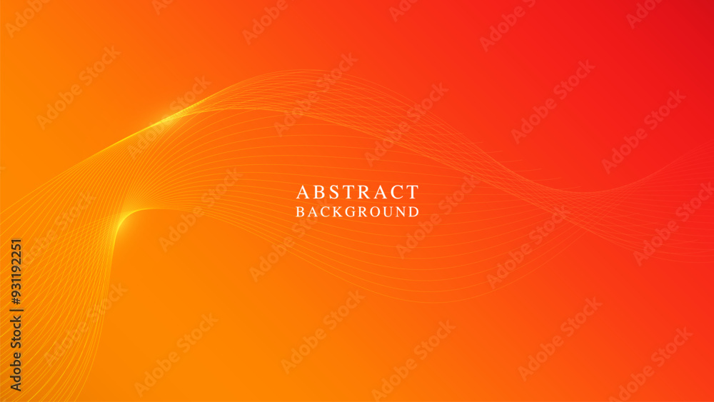 Poster abstract orange tone design with curves and light patterns