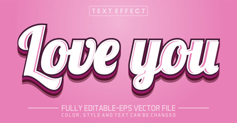 Love you font Text effect editable