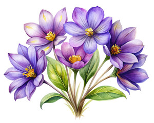 Isolated Purple Flowers PNG for Digital Art and Graphic Design