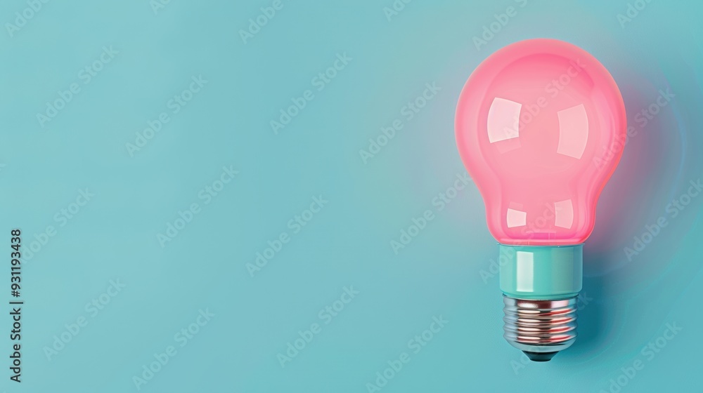 Poster a close-up of a neon lightbulb glowing brightly, with a minimalist design that emphasizes its shape 