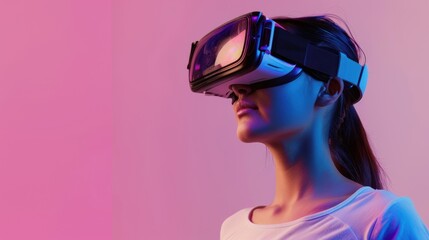 Fototapeta premium Woman Experiencing Virtual Reality