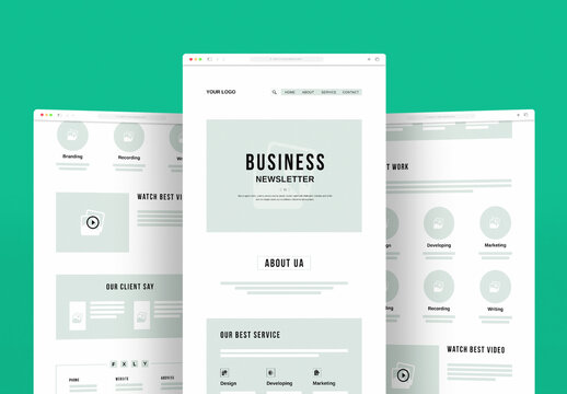 Wireframe Email Newsletter Template