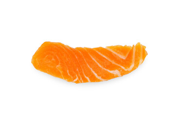 Sliced salmon isolated on transparent background.
