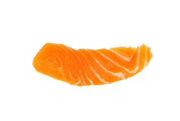 Sliced salmon isolated on transparent background.