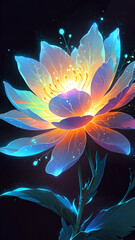 Luminous flower on vertical design 13.