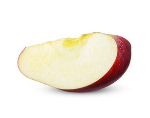 Sliced Red apple fruit isolated on white background.