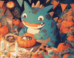 Fototapeta premium halloween monsters spooky ghost