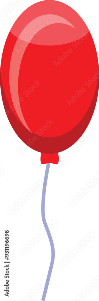 Poster simple red balloon floating with a string attached to it
