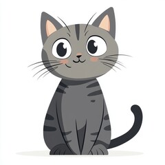 Obraz premium vector graphic of a cute grey cat