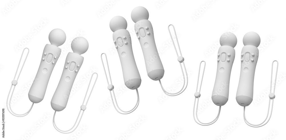 Poster virtual reality controllers for online and cloud gaming isolated on white background with clipping p