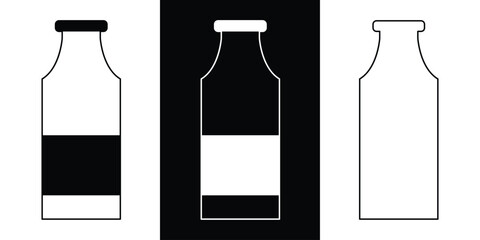 Wine bottle types vector illustrations set. Alcohol glasses abstract silhouette collection. Glass bottle types isolated. Minimal color flat line outline stroke icon set in eps 10.