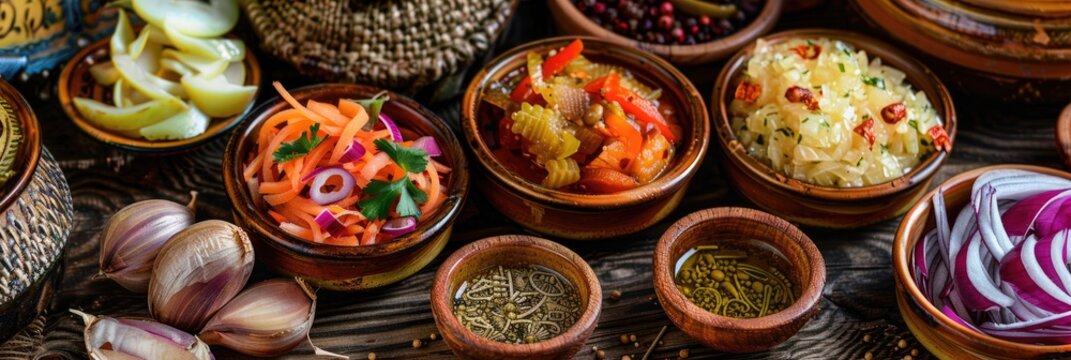 Georgian Jonjoli Appetizer with Pickled Klekachka, No People