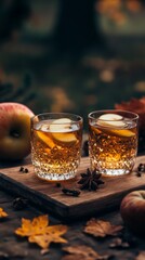 Elegant Apple Cider Cocktails with Autumn Garnishes