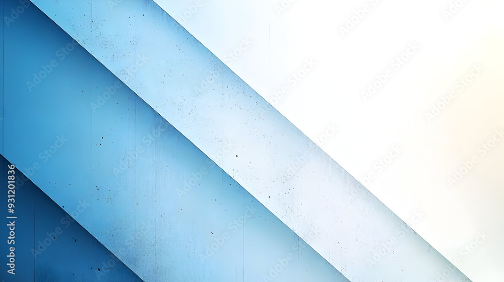 Poster Abstract geometric design with blue and white gradients.