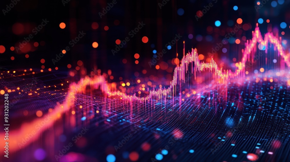 Poster Abstract Digital Data Visualization with Glowing Lines and Bokeh Lights
