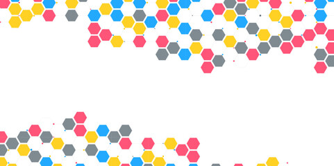 Seamless pattern of the hexagonal image. Geometric hipster hexagon frame background. Vector Illustration.