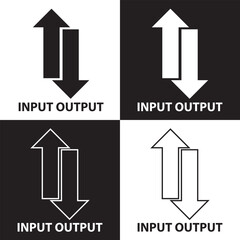 input output icon isolated on white and black  background. Vector illustration . EPS 10