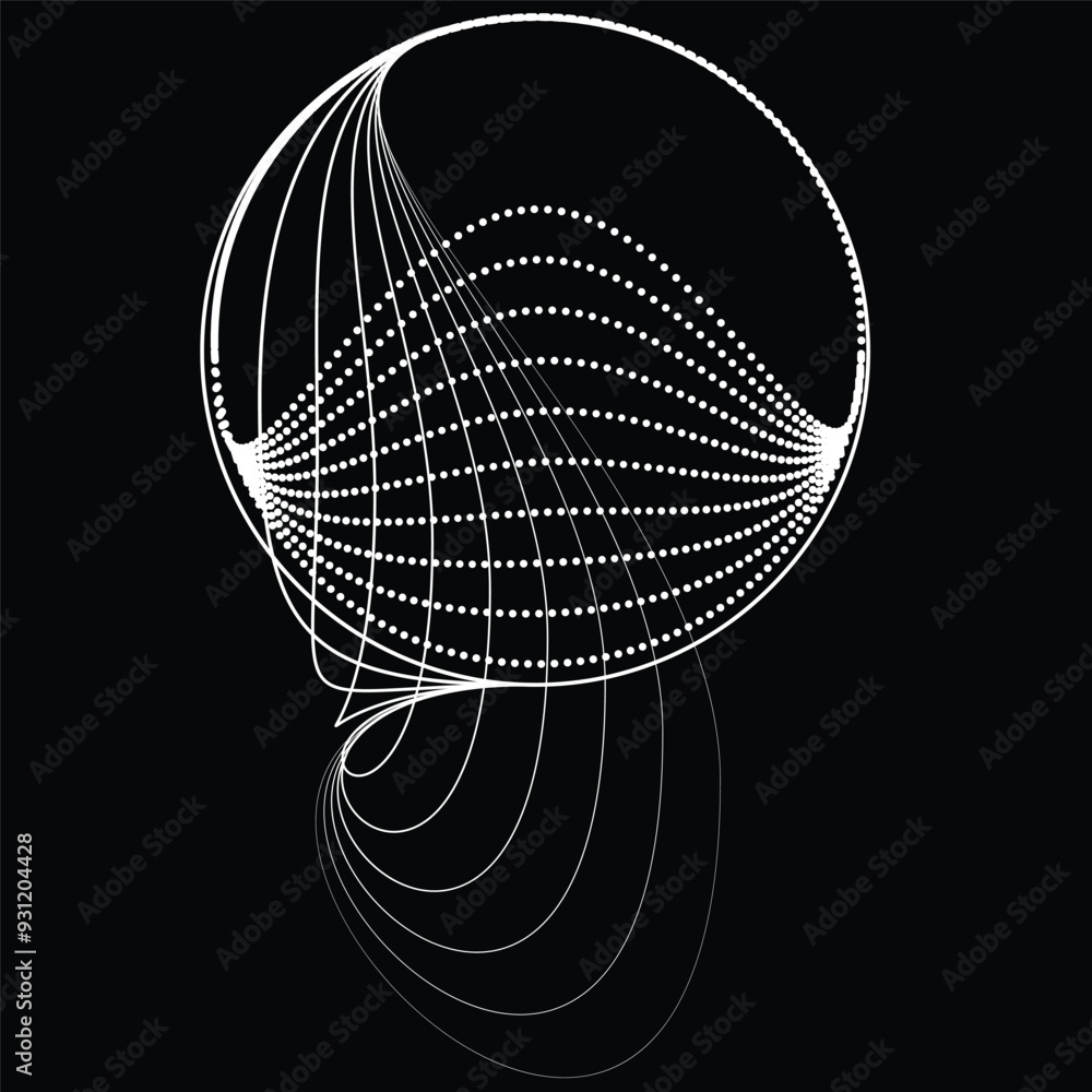 Poster abstract oval lines background with geometric circles . vector rotating ellipse line design . poster