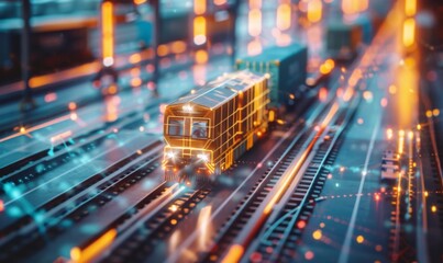 Obraz premium Logistics concept, logistics network distribution and smart transportation, intelligent logistics of truck container cargo, logistic import export and industry