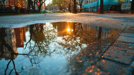 Dynamic spring city park photo