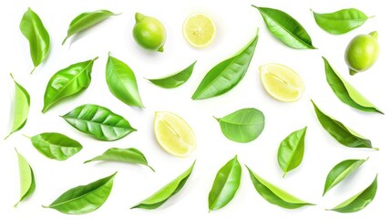 Lime and Leaves Flat Lay