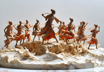 a group of people on a rock

