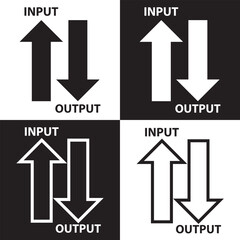 input output icon isolated on white and black  background. Vector illustration . EPS 10