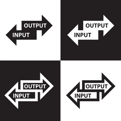 input output icon isolated on white and black  background. Vector illustration . EPS 10