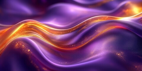 Fototapeta premium Silk Spiral: A Soft Shadow Play in Lavish Purple and Gold, generative ai