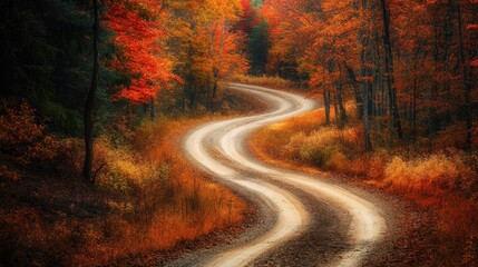 Fototapeta premium Winding Road in Autumn