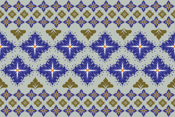 Oreintal Flora Damask Seamless pattern  embroidery, Indian style.  art ornament print.Design for carpet, cover,wallpaper, wrapping, fabric, clothing  ,thai art pattern