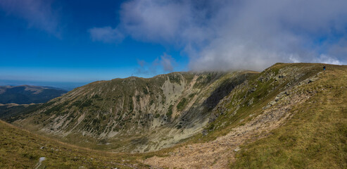 Mountain landscape in Parang mountains, Romania. Panoramic view.