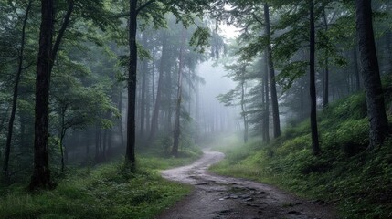Misty Forest Path