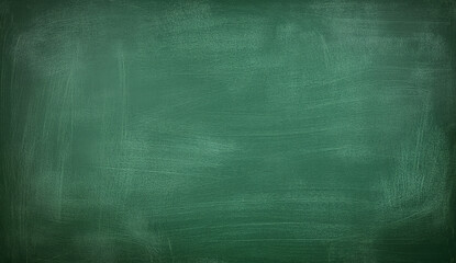 Empty green chalkboard texture with white scratches.