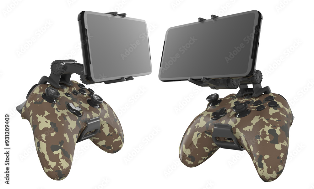 Poster set of mobile game controllers designed for a truly immersive and engaging gaming experience on the 