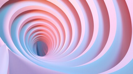Obraz premium Abstract geometric 3D spirals with soft gradients, smooth transitions, fluid and artistic background.