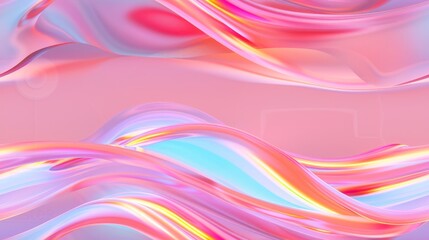 Fototapeta premium Vibrant 3D ribbons with smooth curves and dynamic motion, abstract background in elegant digital art style