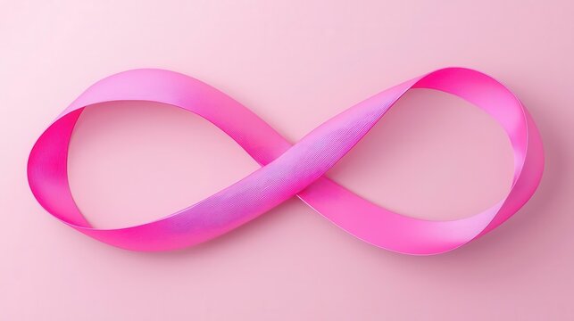 Pink Ribbon and Infinity Symbol Pink ribbon forming an infinity loop